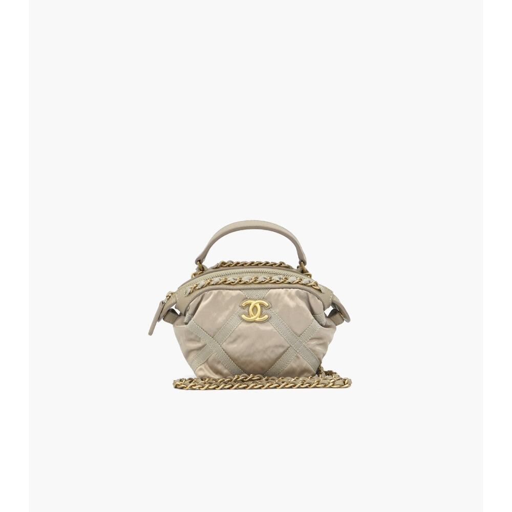 CHANEL Gray Mini Two-Way Bag A-A12656